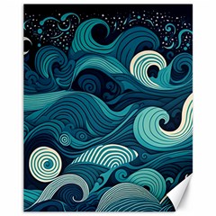 Waves Ocean Sea Abstract Whimsical Abstract Art Canvas 11  X 14  by Pakemis