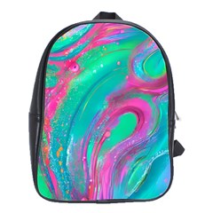 Fluid Art Background School Bag (large) by GardenOfOphir