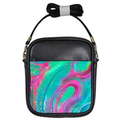 Fluid Art Background Girls Sling Bag by GardenOfOphir