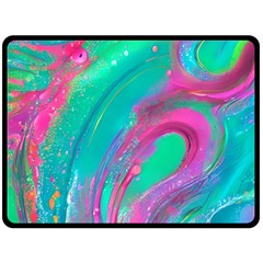 Fluid Art Background One Side Fleece Blanket (large) by GardenOfOphir