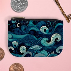 Waves Ocean Sea Abstract Whimsical Abstract Art Mini Coin Purse by Pakemis