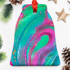 Fluid Art Background Bell Ornament (two Sides)