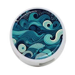 Waves Ocean Sea Abstract Whimsical Abstract Art 4-port Usb Hub (one Side) by Pakemis