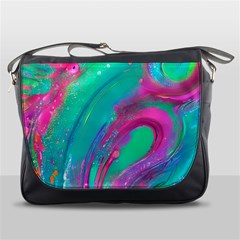 Fluid Art Background Messenger Bag by GardenOfOphir