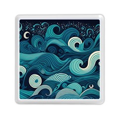 Waves Ocean Sea Abstract Whimsical Abstract Art Memory Card Reader (square) by Pakemis