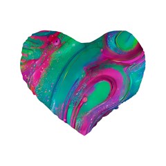 Fluid Art Background Standard 16  Premium Flano Heart Shape Cushions by GardenOfOphir