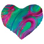 Fluid Art Background Large 19  Premium Flano Heart Shape Cushions Back