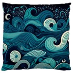 Waves Ocean Sea Abstract Whimsical Abstract Art Standard Premium Plush Fleece Cushion Case (One Side) Front