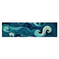 Waves Ocean Sea Abstract Whimsical Abstract Art Oblong Satin Scarf (16  X 60 ) by Pakemis