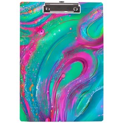 Fluid Art Background A4 Acrylic Clipboard by GardenOfOphir