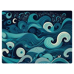 Waves Ocean Sea Abstract Whimsical Abstract Art One Side Premium Plush Fleece Blanket (extra Small) by Pakemis