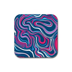 Liquid Art Pattern Rubber Coaster (square) by GardenOfOphir