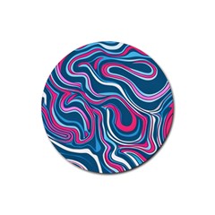 Liquid Art Pattern Rubber Coaster (round) by GardenOfOphir