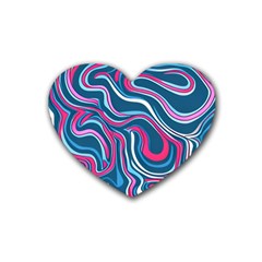 Liquid Art Pattern Rubber Coaster (heart) by GardenOfOphir