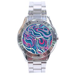 Liquid Art Pattern Stainless Steel Analogue Watch by GardenOfOphir