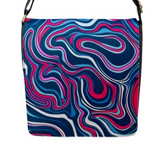 Liquid Art Pattern Flap Closure Messenger Bag (l) by GardenOfOphir