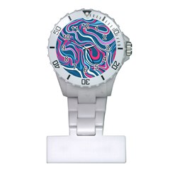 Liquid Art Pattern Plastic Nurses Watch by GardenOfOphir