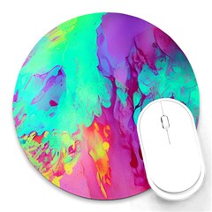 Fluid Background Round Mousepad by GardenOfOphir