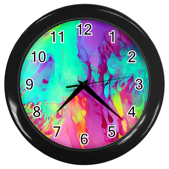 Fluid Background Wall Clock (Black)