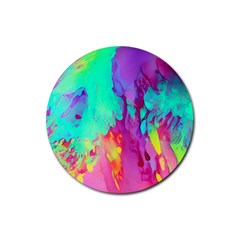 Fluid Background Rubber Coaster (round) by GardenOfOphir