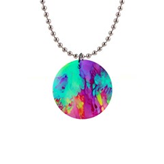 Fluid Background 1  Button Necklace by GardenOfOphir