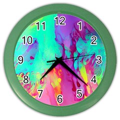 Fluid Background Color Wall Clock by GardenOfOphir