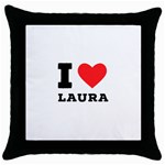 I love laura Throw Pillow Case (Black) Front