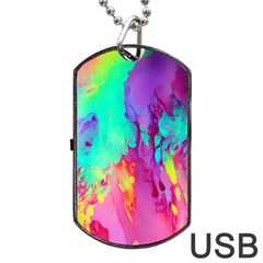 Fluid Background Dog Tag Usb Flash (one Side) by GardenOfOphir