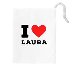 I Love Laura Drawstring Pouch (4xl) by ilovewhateva