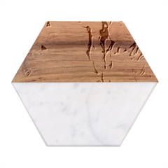 Fluid Background Marble Wood Coaster (hexagon) 