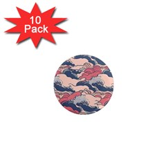 Waves Ocean Sea Water Pattern Rough Seas 1  Mini Magnet (10 Pack) 