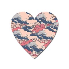 Waves Ocean Sea Water Pattern Rough Seas Heart Magnet by Pakemis