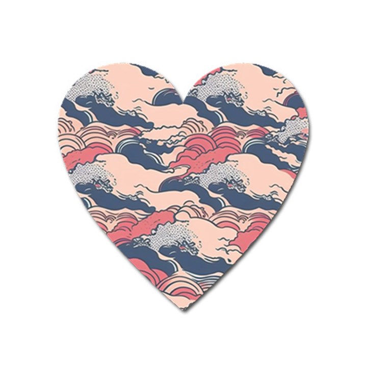 Waves Ocean Sea Water Pattern Rough Seas Heart Magnet