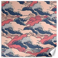 Waves Ocean Sea Water Pattern Rough Seas Canvas 16  X 16  by Pakemis