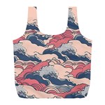 Waves Ocean Sea Water Pattern Rough Seas Full Print Recycle Bag (L) Front