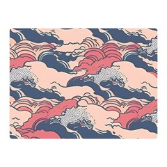 Waves Ocean Sea Water Pattern Rough Seas Premium Plush Fleece Blanket (mini) by Pakemis