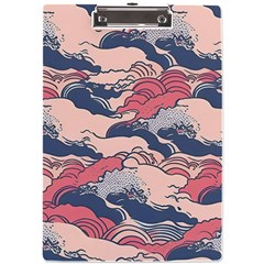 Waves Ocean Sea Water Pattern Rough Seas A4 Acrylic Clipboard by Pakemis