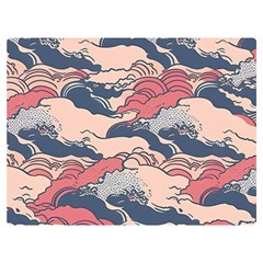 Waves Ocean Sea Water Pattern Rough Seas One Side Premium Plush Fleece Blanket (extra Small)