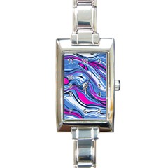 Fluid Art Pattern Rectangle Italian Charm Watch by GardenOfOphir