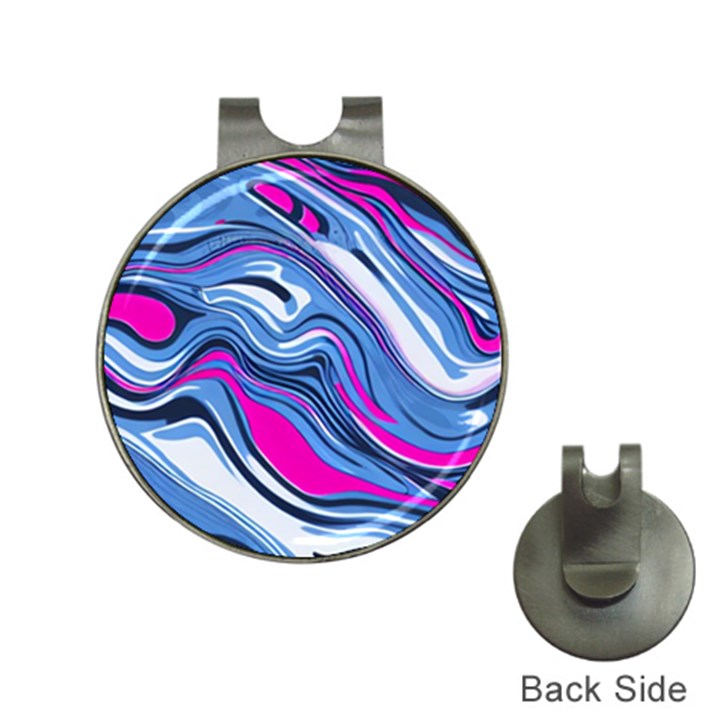 Fluid Art Pattern Hat Clips with Golf Markers