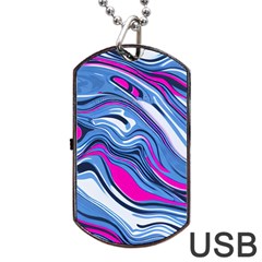 Fluid Art Pattern Dog Tag Usb Flash (two Sides) by GardenOfOphir