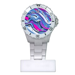 Fluid Art Pattern Plastic Nurses Watch by GardenOfOphir