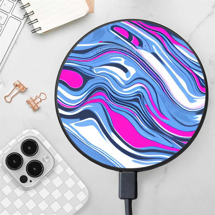 Fluid Art Pattern Wireless Fast Charger(Black)