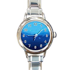 Ai Generated Ocean Sea Fish Underwater Water Round Italian Charm Watch by Pakemis