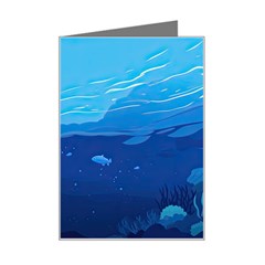 Ai Generated Ocean Sea Fish Underwater Water Mini Greeting Card by Pakemis