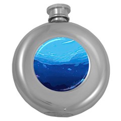 Ai Generated Ocean Sea Fish Underwater Water Round Hip Flask (5 Oz) by Pakemis