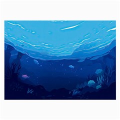 Ai Generated Ocean Sea Fish Underwater Water Large Glasses Cloth (2 Sides) by Pakemis