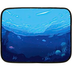 Ai Generated Ocean Sea Fish Underwater Water Fleece Blanket (mini) by Pakemis