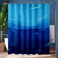 Ai Generated Ocean Sea Fish Underwater Water Shower Curtain 60  X 72  (medium)  by Pakemis