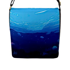 Ai Generated Ocean Sea Fish Underwater Water Flap Closure Messenger Bag (l) by Pakemis